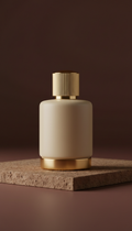 Desert Cream Glass Perfume Flakon Gold Accent