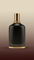 Obsidian Glass Perfume Flakon Gold Accent