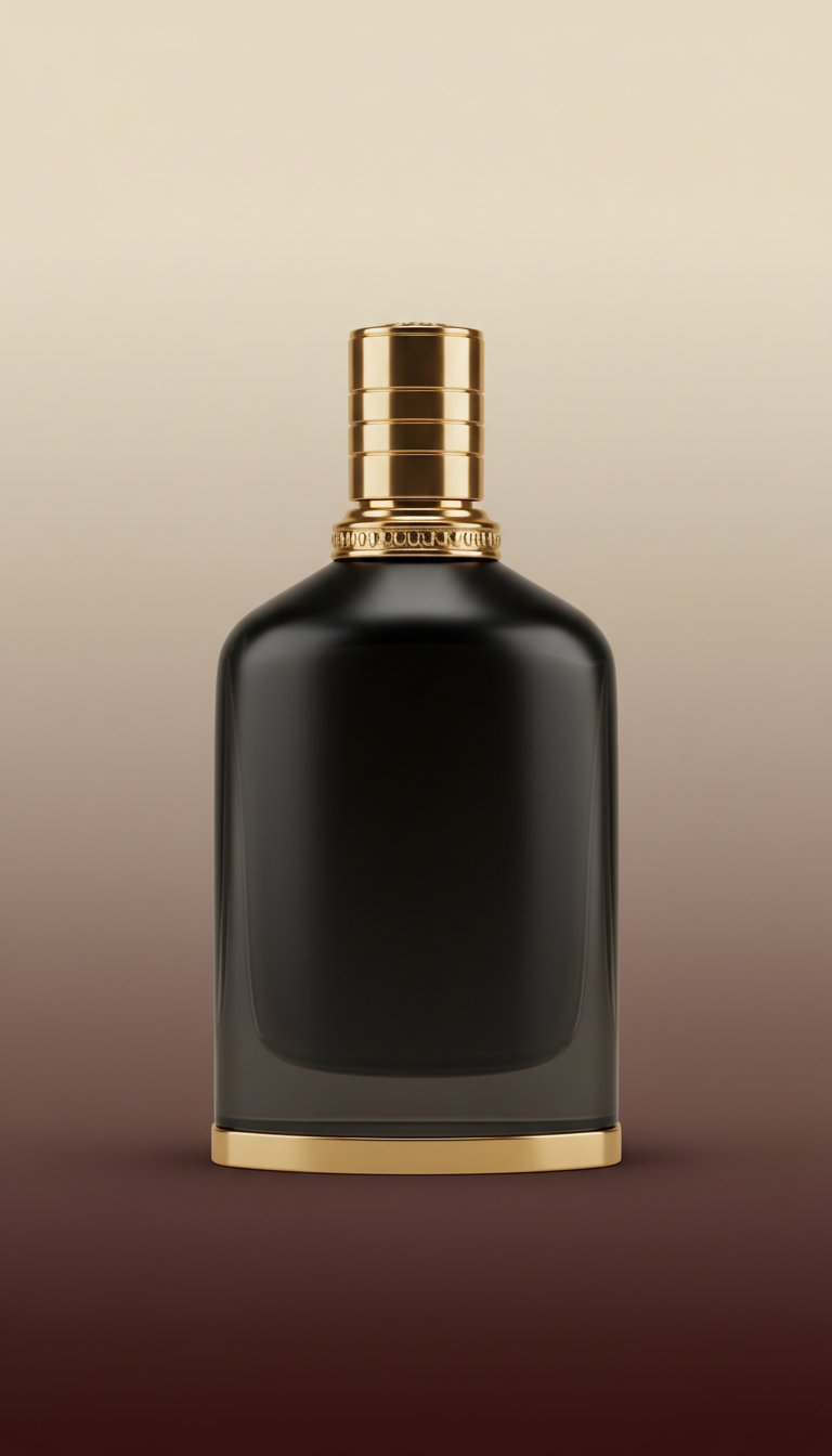 Obsidian Glass Perfume Flakon Gold Accent